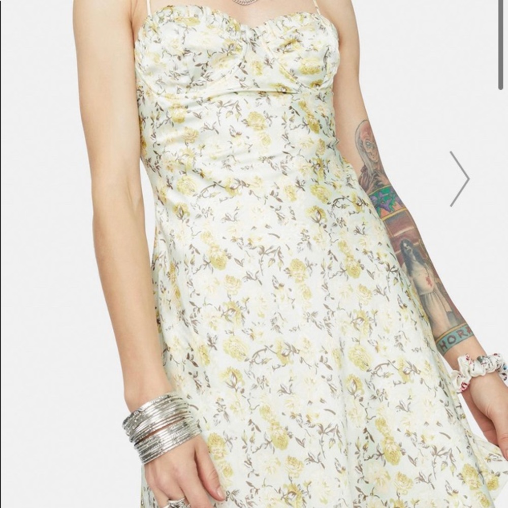 satin floral dress